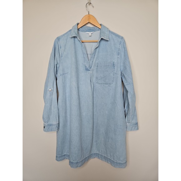 Time and Tru Dresses & Skirts - Time And Tru Denim Dress XL Blue Pockets Minimalist Cotton Basic Coastal Capsule